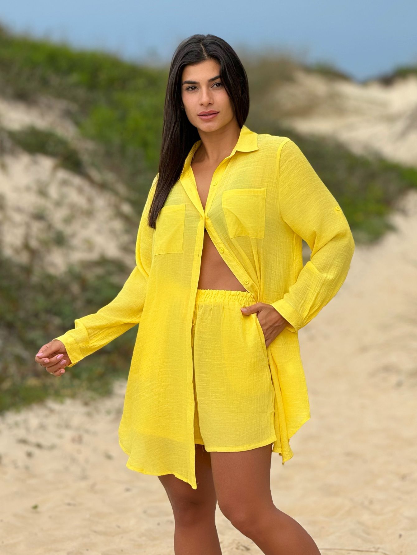 Saída de Praia Camisão e Short Verão - Grepe Beachwear