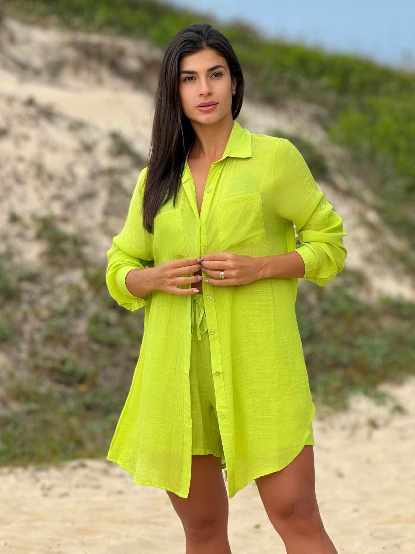 Saída de Praia Camisão e Short Verão - Grepe Beachwear