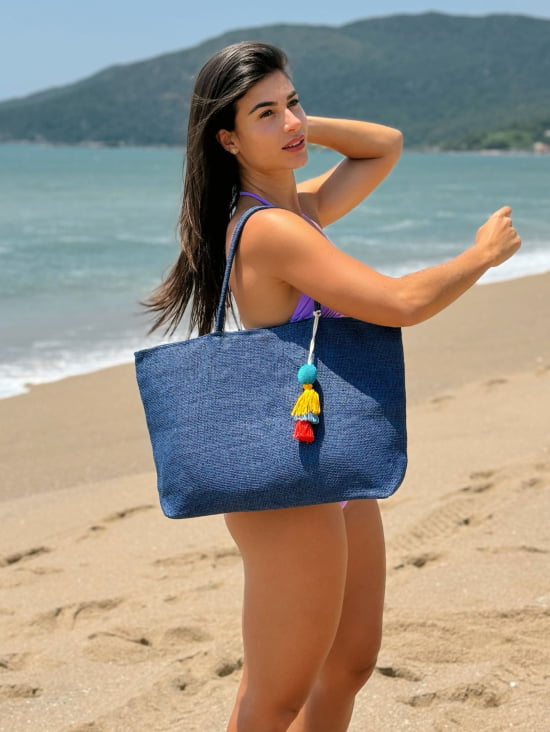 Bolsa Para Praia Amplo Espaço Grande de Palha