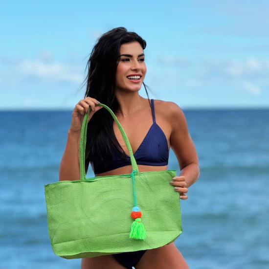 Bolsa Para Praia Amplo Espaço Grande de Palha