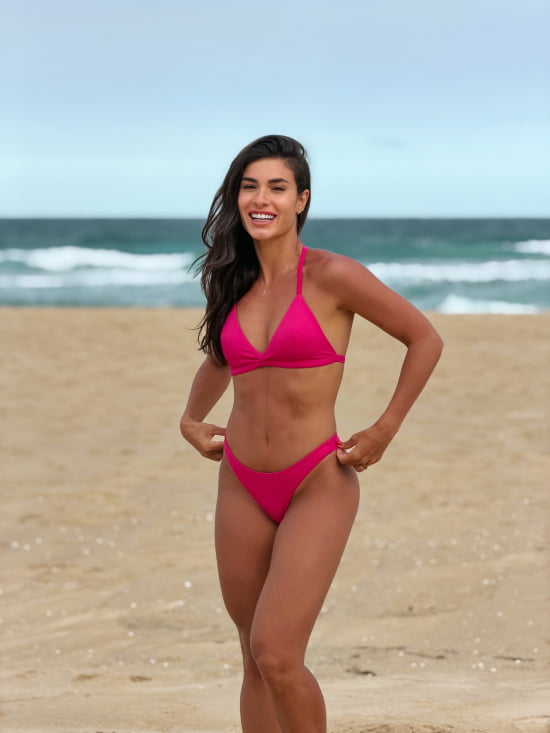 Biquíni Asa Delta c/ Top Amarrar no Pescoço Pink