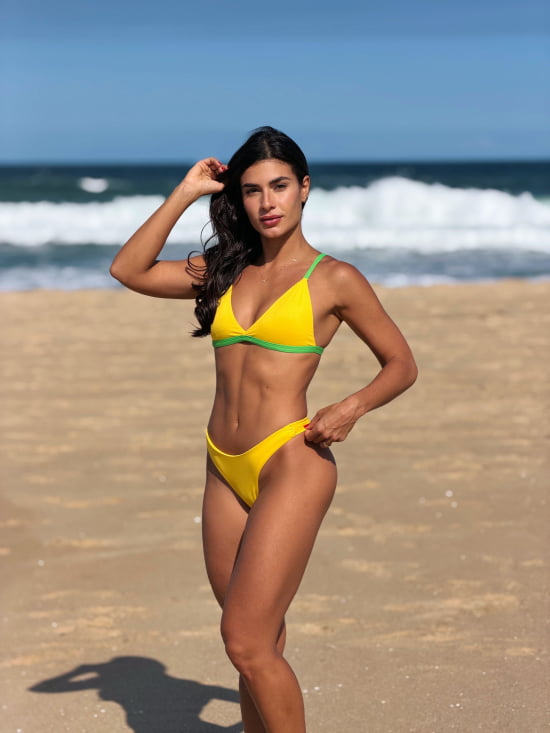 Biquíni Asa Delta Brasil Amarelo c/ Verde