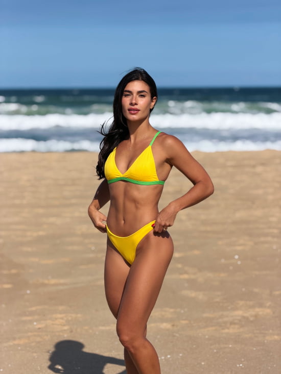 Biquíni Asa Delta Brasil Amarelo c/ Verde