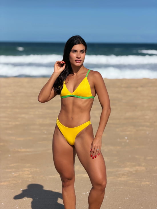 Biquíni Asa Delta Brasil Amarelo c/ Verde