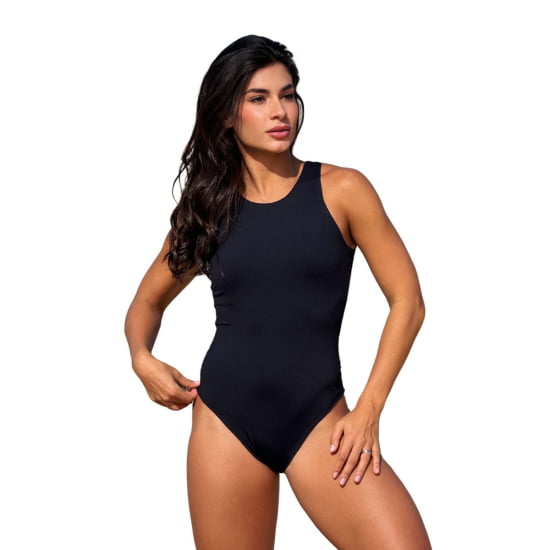 Body Decote Canoa Regata c/ Forro Liso Tecido Premium Poliamida  - Cópia (1)