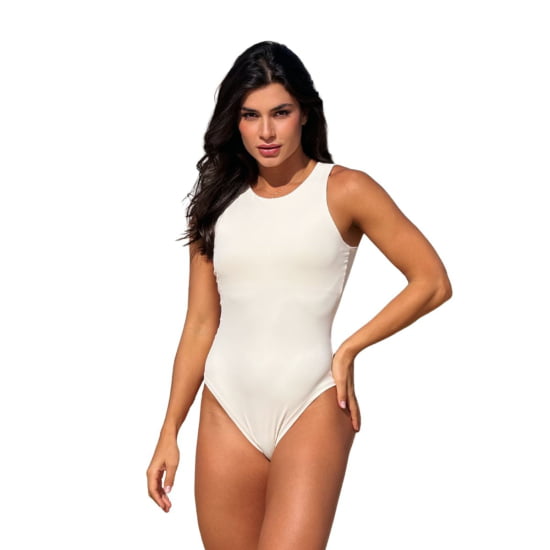 Body Decote Canoa Regata c/ Forro Liso Tecido Premium Poliamida  - Cópia (1)