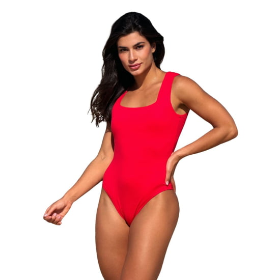 Body Decote Quadrado Regata c/ Forro Liso Tecido Premium Poliamida 