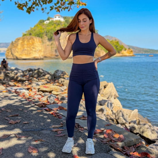 Conjunto Legging e Top Liso Premium c/ Bojo Removível