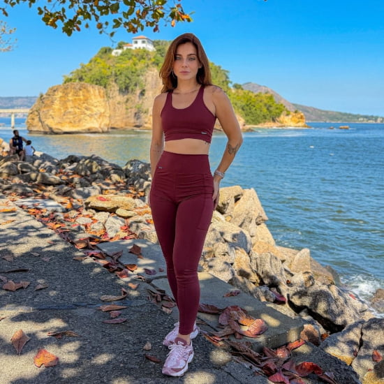 Conjunto Legging e Top Liso Premium c/ Bojo Removível