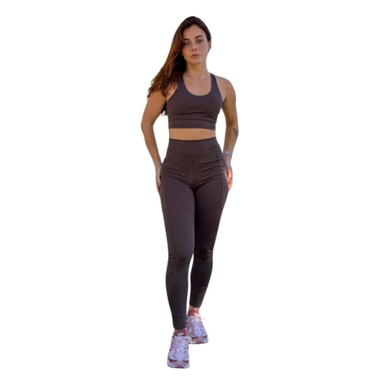 Conjunto Legging e Top Liso Premium c/ Bojo Removível