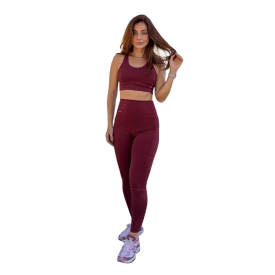 Conjunto Legging e Top Liso Premium c/ Bojo Removível