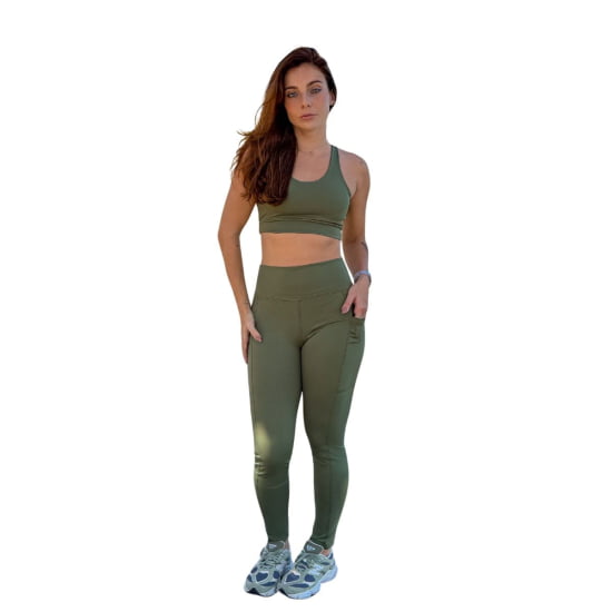 Conjunto Legging e Top Liso Premium c/ Bojo Removível