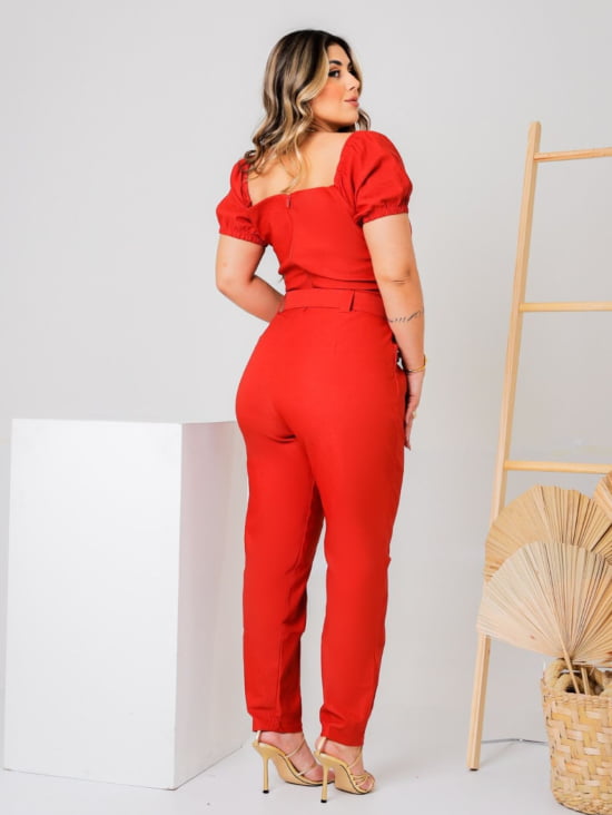 Conjunto Plus Size Feminino Calça e Cropped 