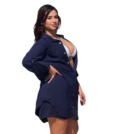 Saída de Praia Camisão e Short Verão Plus Size 