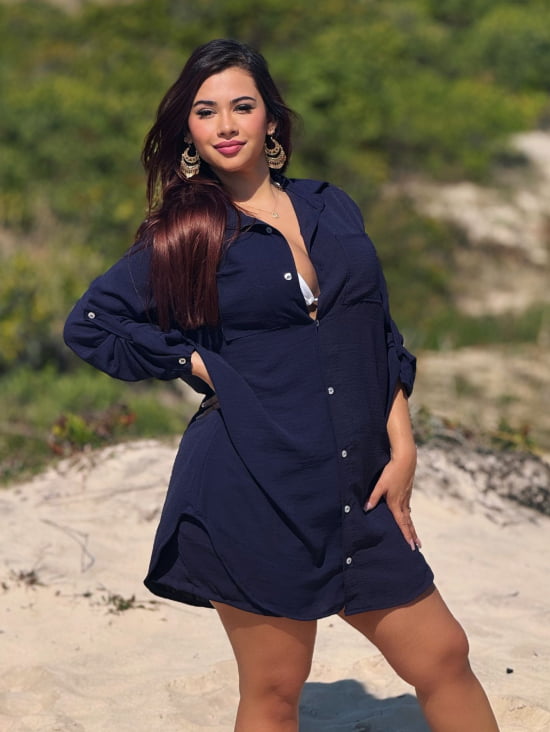 Saída de Praia Camisão e Short Verão Plus Size 