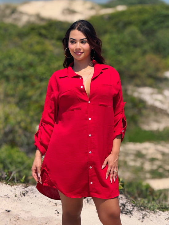 Saída de Praia Camisão e Short Verão Plus Size 