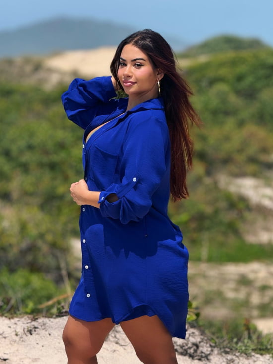 Saída de Praia Camisão e Short Verão Plus Size 