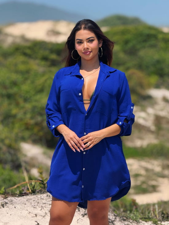 Saída de Praia Camisão e Short Verão Plus Size 