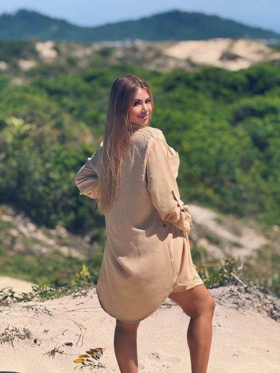 Saída de Praia Camisão e Short Verão Plus Size