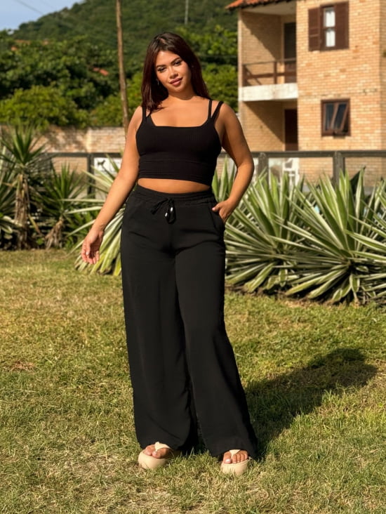 Saída Praia Calça Pantalona Plus Size