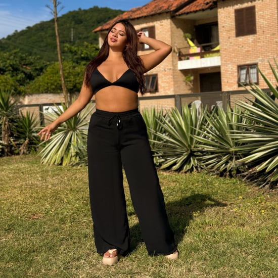 Saída Praia Calça Pantalona Plus Size