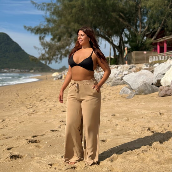 Saída Praia Calça Pantalona Plus Size