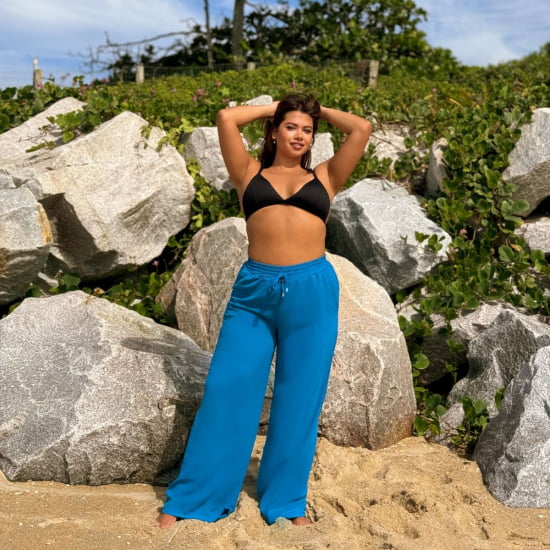 Saída Praia Calça Pantalona Plus Size