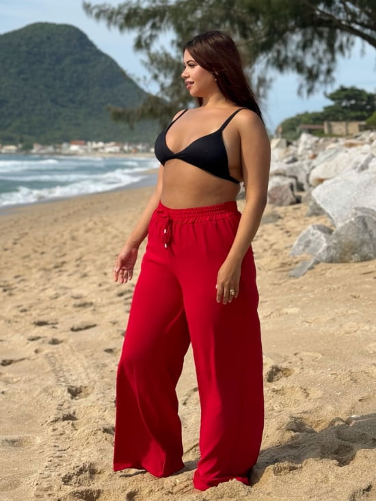 Saída Praia Calça Pantalona Plus Size