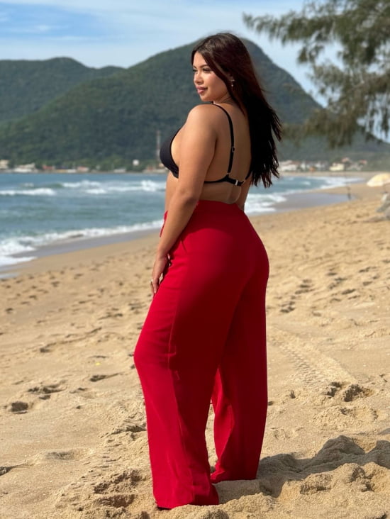 Saída Praia Calça Pantalona Plus Size