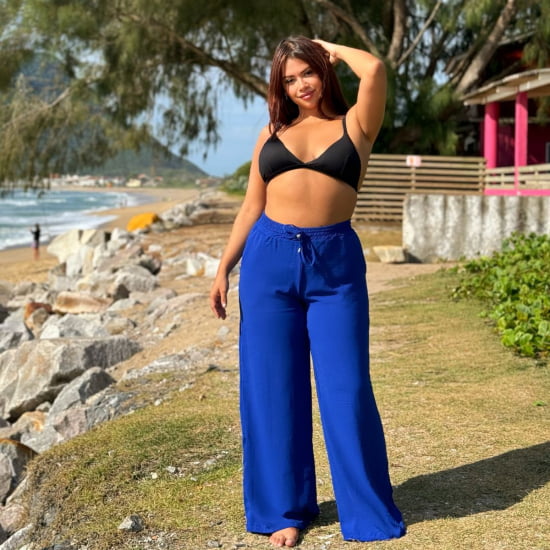 Saída Praia Calça Pantalona Plus Size