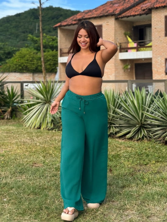 Saída Praia Calça Pantalona Plus Size