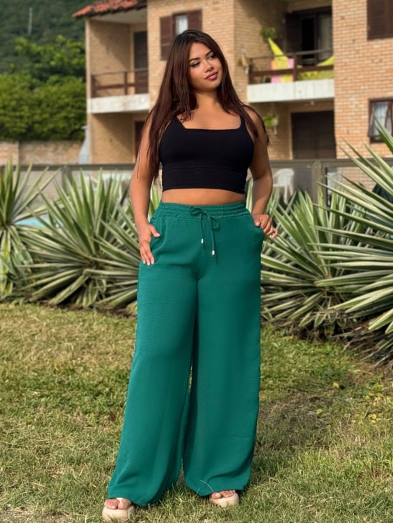 Saída Praia Calça Pantalona Plus Size