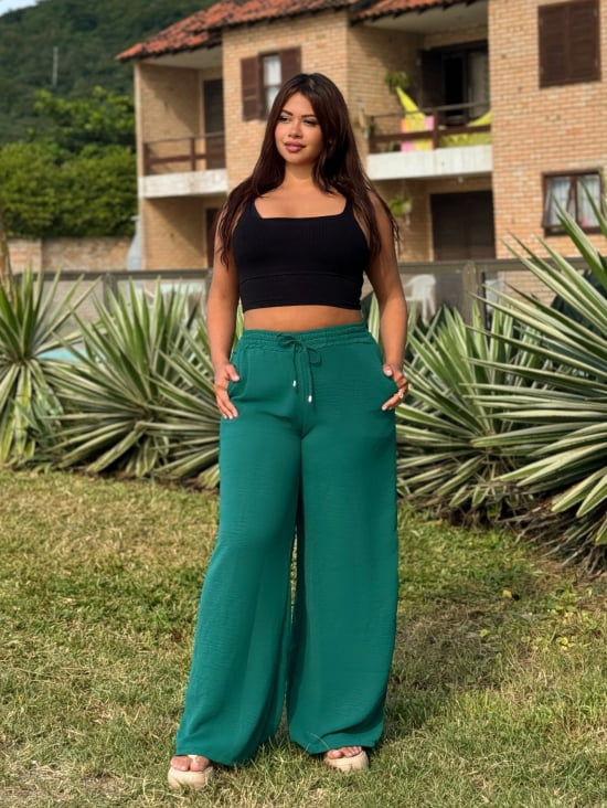 Saída Praia Calça Pantalona Plus Size