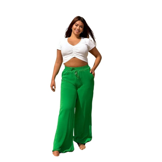 Saída Praia Calça Pantalona Plus Size