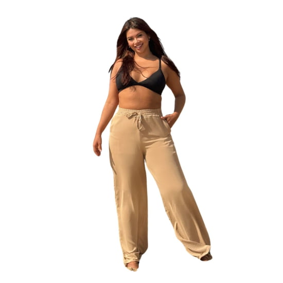 Saída Praia Calça Pantalona Plus Size