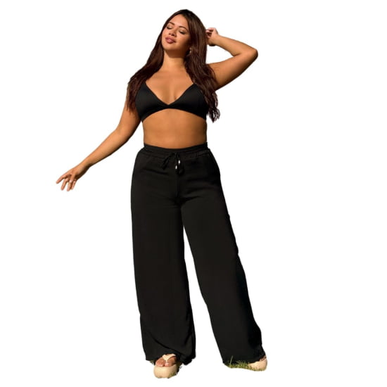 Saída Praia Calça Pantalona Plus Size