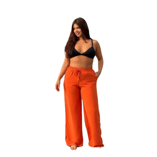 Saída Praia Calça Pantalona Plus Size