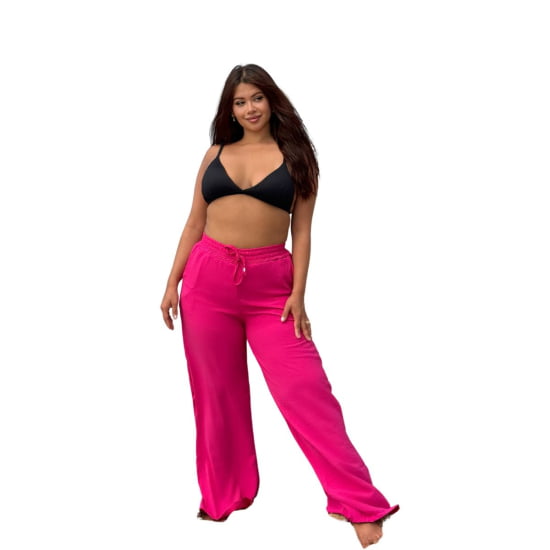 Saída Praia Calça Pantalona Plus Size