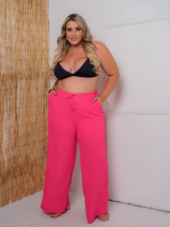 Saída Praia Calça Pantalona Plus Size