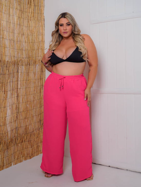 Saída Praia Calça Pantalona Plus Size