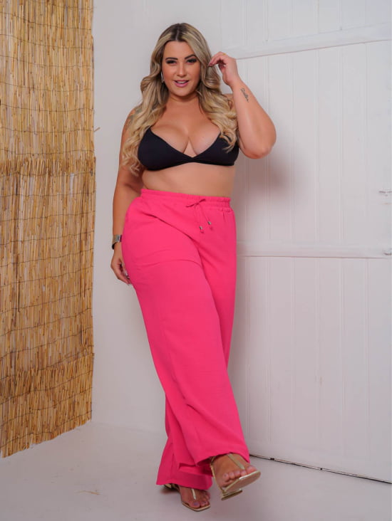 Saída Praia Calça Pantalona Plus Size