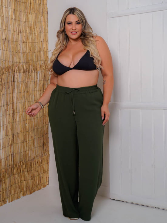 Saída Praia Calça Pantalona Plus Size