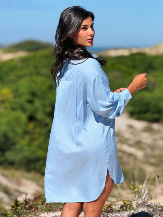 Saída de Praia Camisa Chemise Lisa