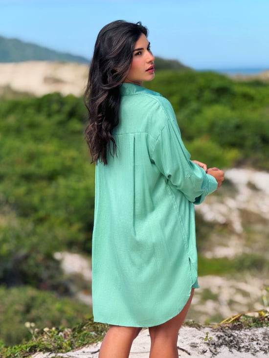 Saída de Praia Camisa Chemise Lisa