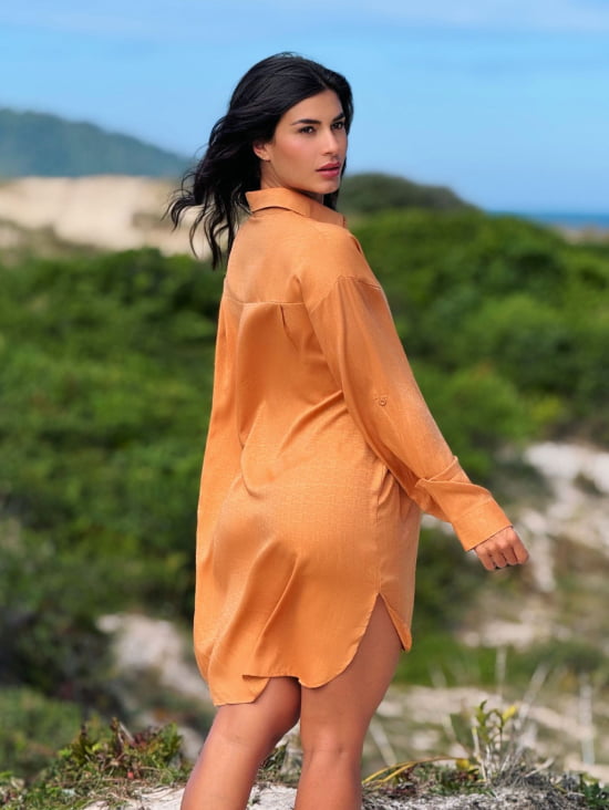 Saída de Praia Camisa Chemise Lisa