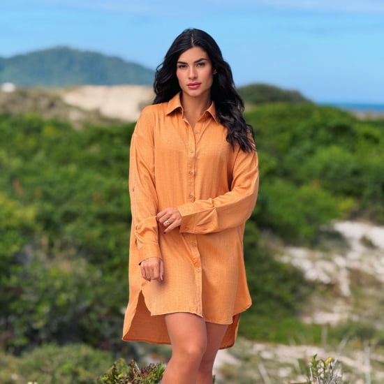 Saída de Praia Camisa Chemise Lisa
