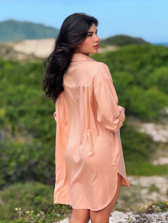 Saída de Praia Camisa Chemise Lisa