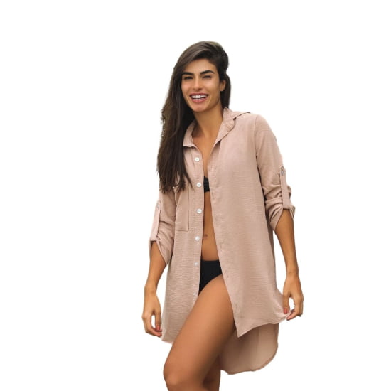 Saída de Praia Camisa/Vestido Manga 3/4 