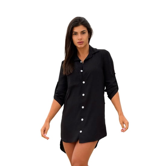 Saída de Praia Camisa/Vestido Manga 3/4 