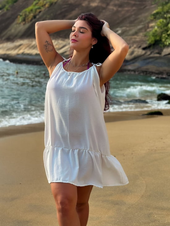 Saída de Praia Regata/Vestido com Alça de Amarrar Gigi